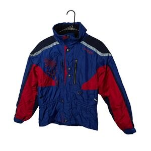 Spyder Jacket Kids Size 12 Blue Red Insulated Thinsulate Ski Snow Full Zip Webs